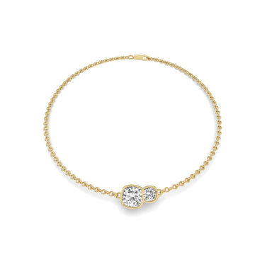 1.7 carat Brillar Cushion Duet Bezel Bracelet