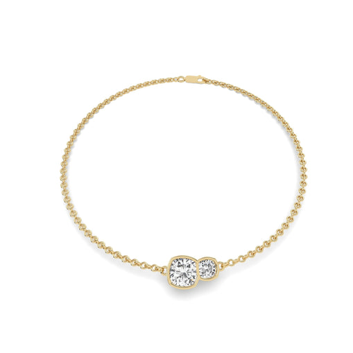 1.7 carat Brillar Cushion Duet Bezel Bracelet