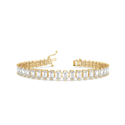 11 carat Emerald Men Tennis Bracelet in yellow gold