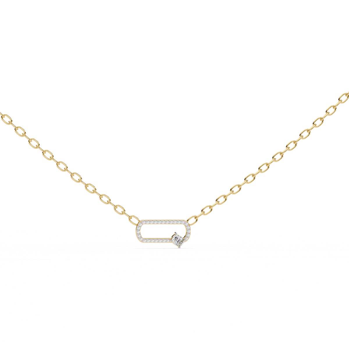 Cushion Lab Grown Diamond 925 Silver Necklace