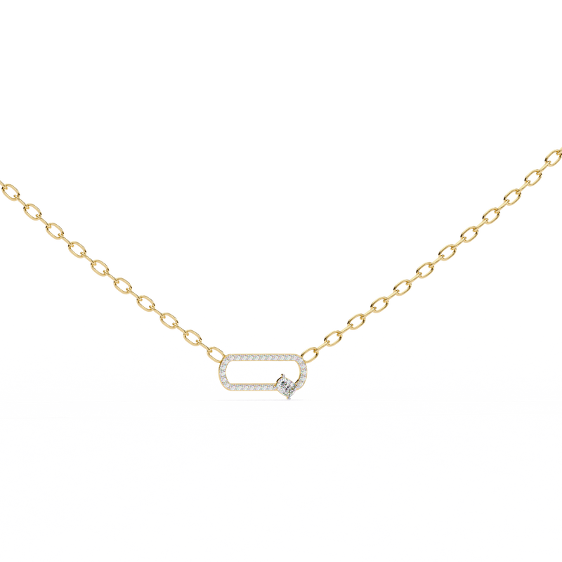 Cushion Lab Grown Diamond 925 Silver Necklace