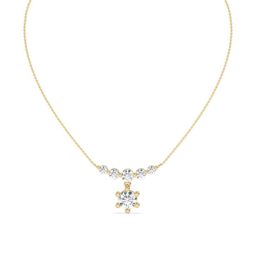 5 Round Diamond Drop Necklace