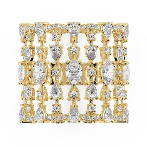 Akasa Oval Cocktail Band in diamond statement ring