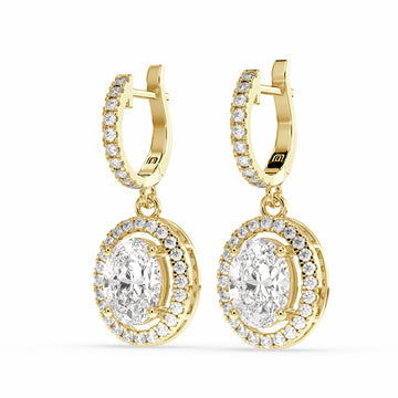 Bahir Oval Drop Earring in diamonds for women