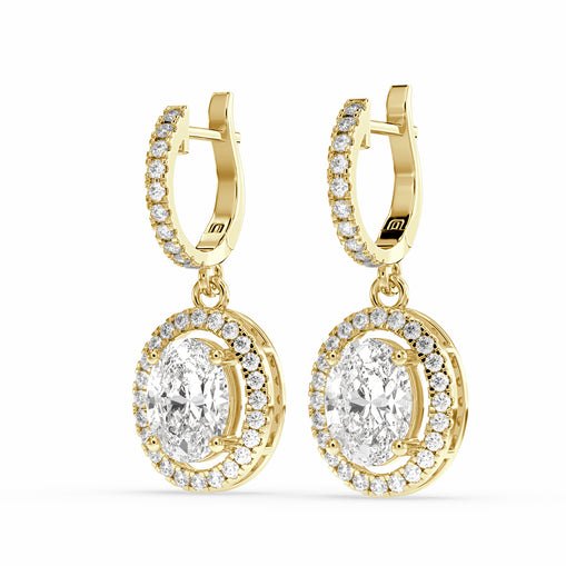 Bahir Oval Drop Earring in diamonds for women