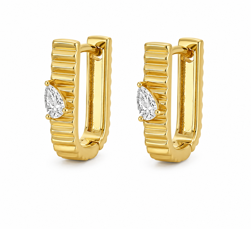 0.25 Ct Pear Solitaire Lab Grown Diamond 925 Silver Earrings