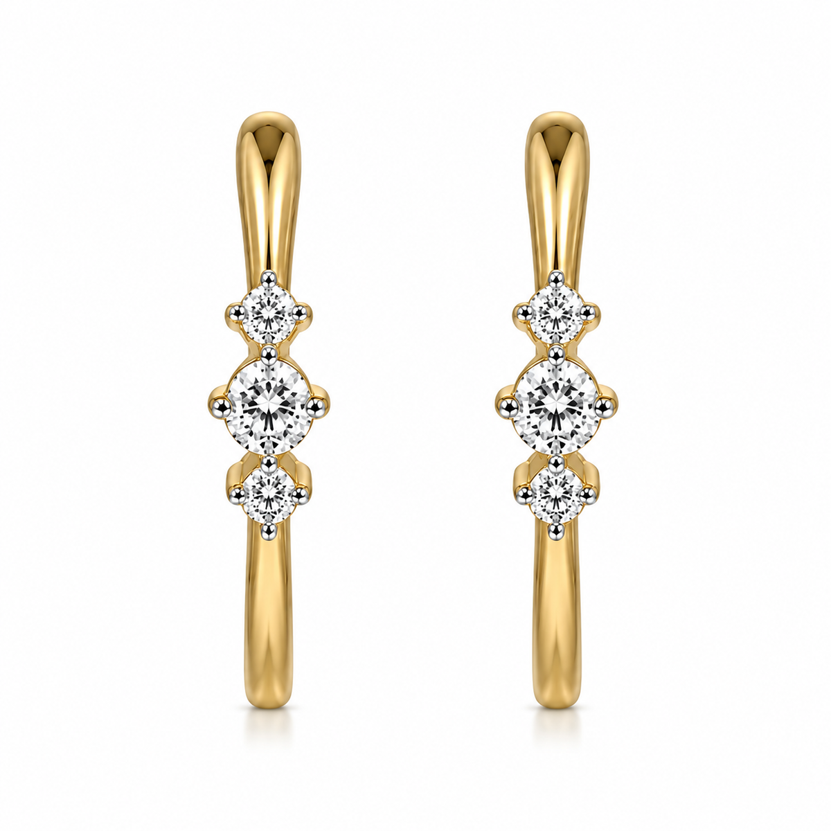 Stackable Lab Grown Diamond 925 Silver Earrings