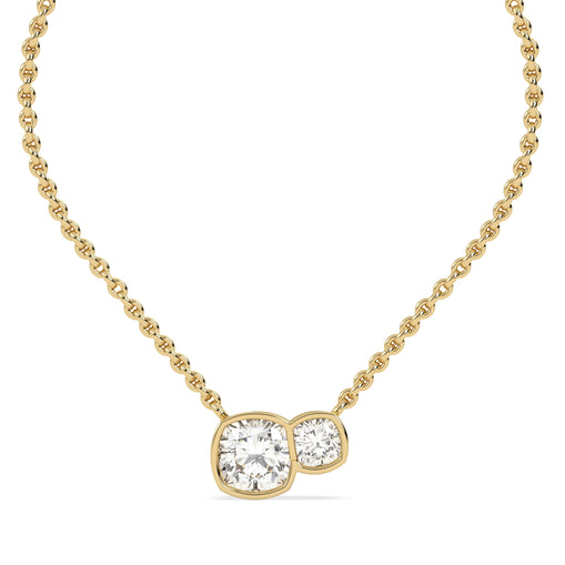 Brillar Cushion Duet Bezel Necklace