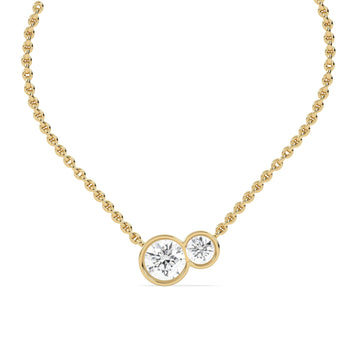 Luire Round Duet Bezel Necklace