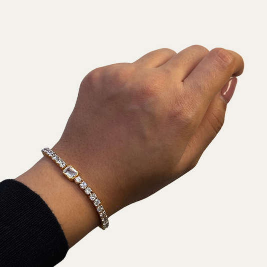 shop Emerald & Round Tennis diamond womens Bracelet