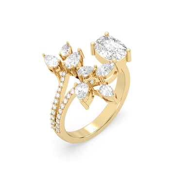 Floret Cocktail Ring for women in gold for statement look