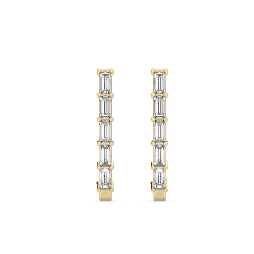 Classic Baguette Diamond Hoops