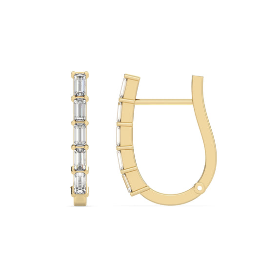 Classic Baguette Diamond Hoops