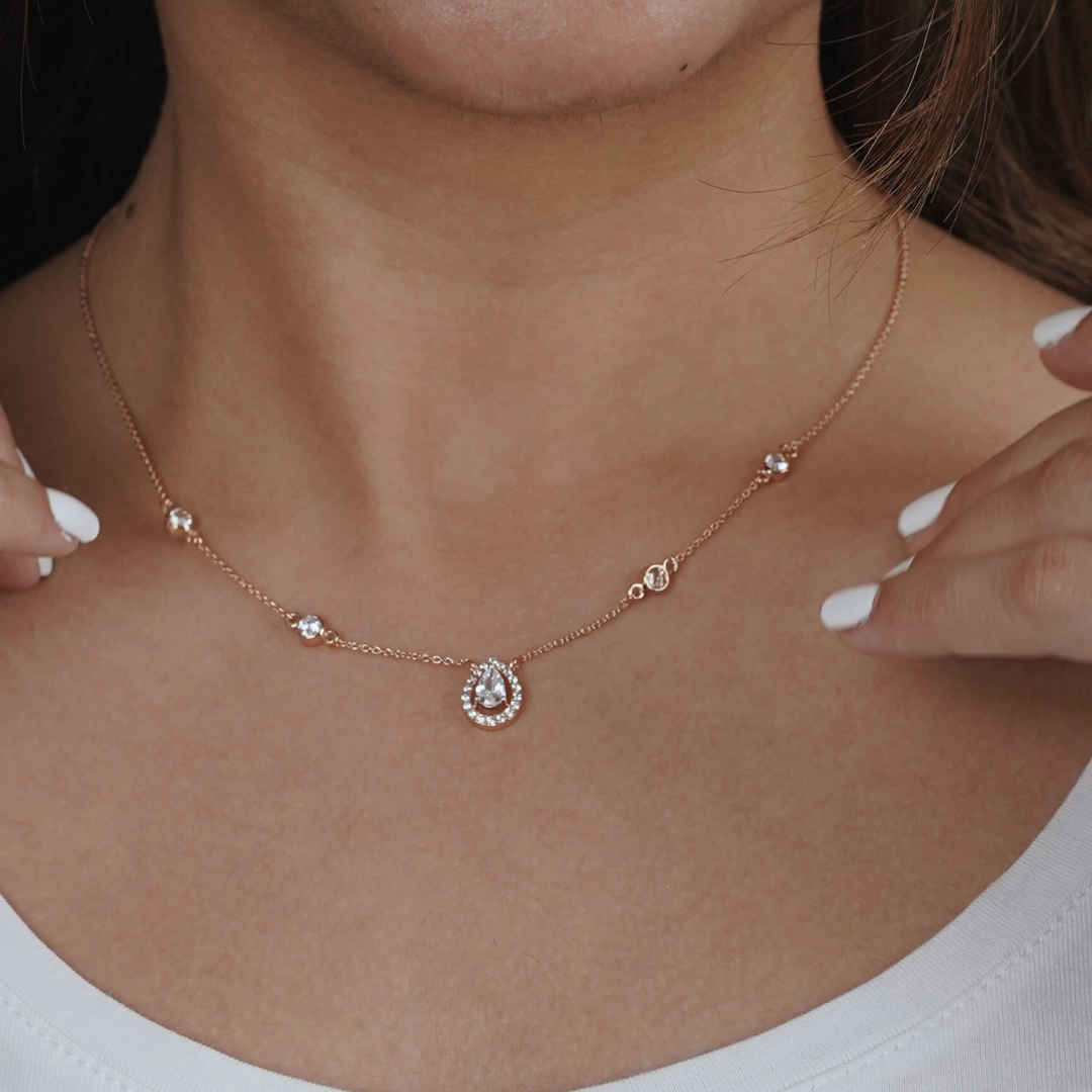 shop womens Hellen Pear Halo Necklace