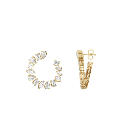 Multi Shaped Hoop Earrings in 18kt gold