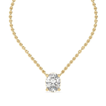 2 Ct Oval Pendant Necklace