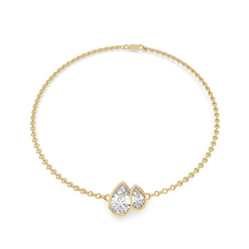 Olir Pear Duet Bezel Bracelet