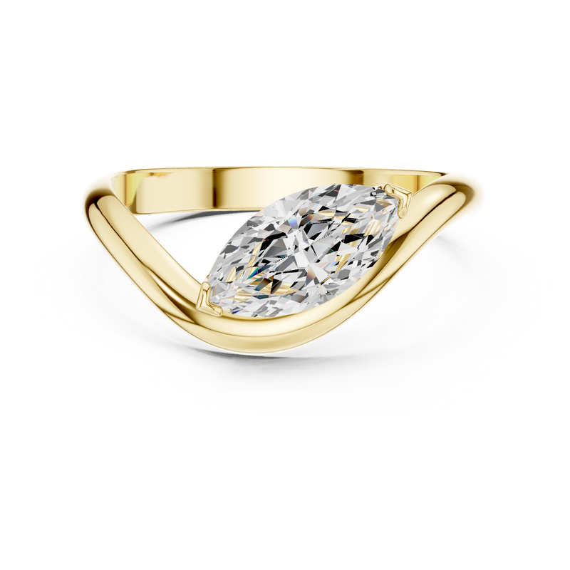 0.75 Ct Marquise Solitaire Lab Grown Diamond 925 Silver Ring