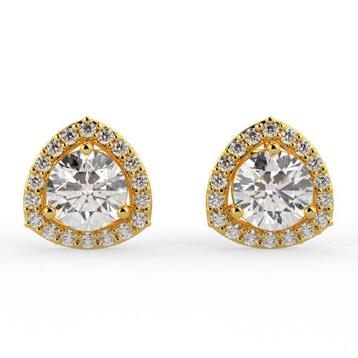 Everly Halo Stud Earrings Yellow Gold