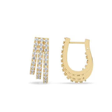 Trio Hoop Earrings in yellow gold