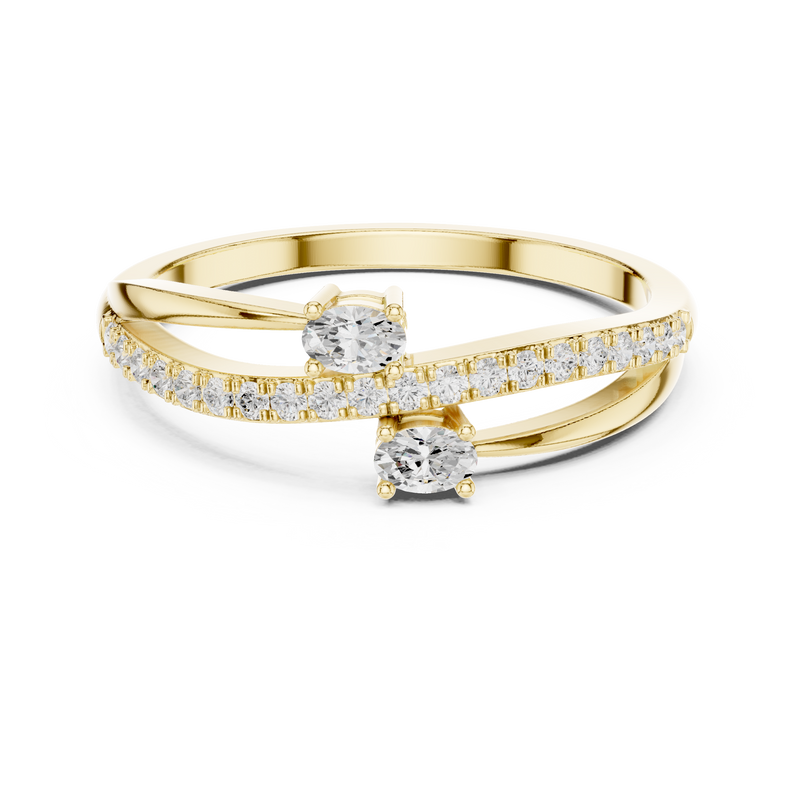 Astra multishaped lab grown diamond ring in gold vermeil sterling silver, front view