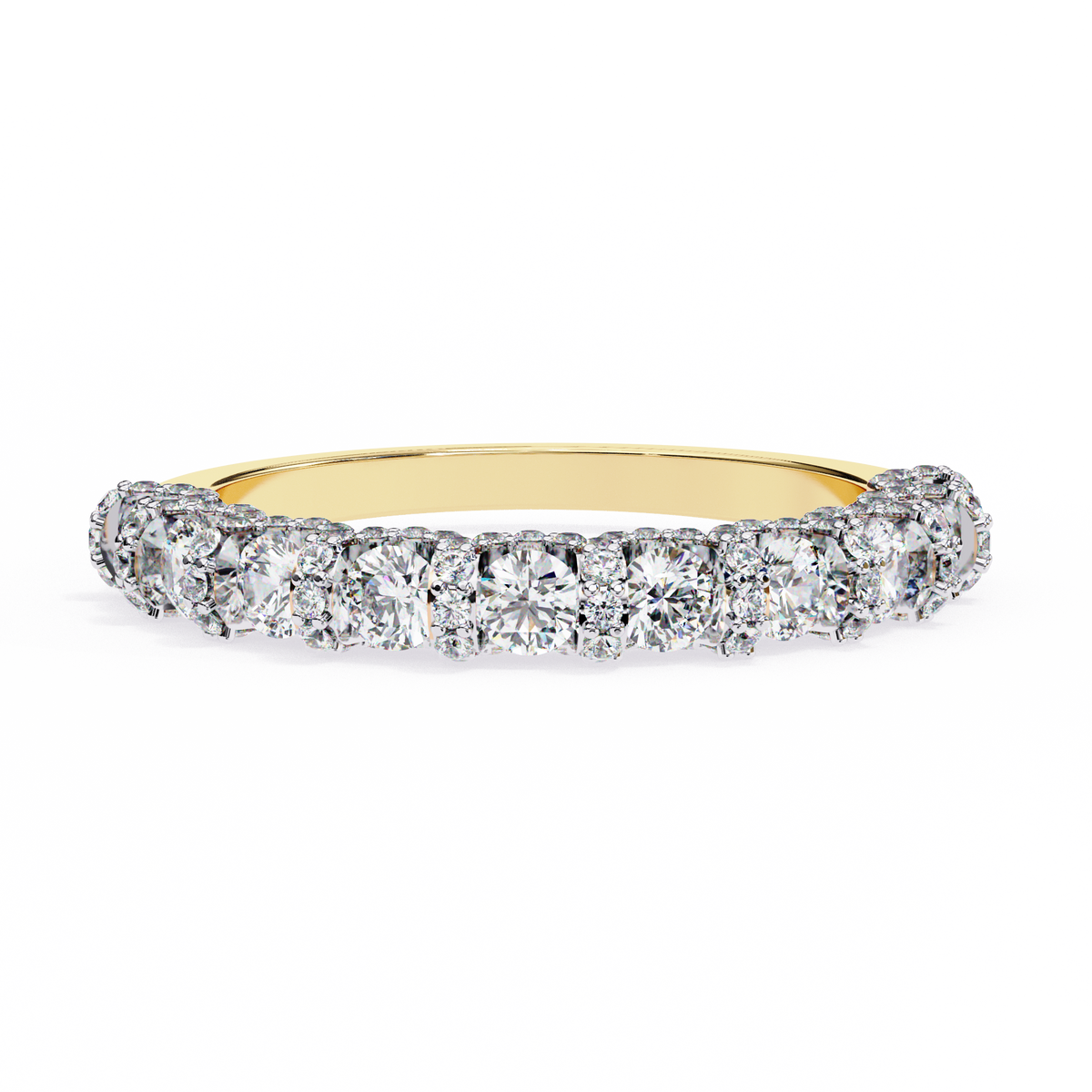 Capella stackable lab grown diamond ring in gold vermeil sterling silver, front view