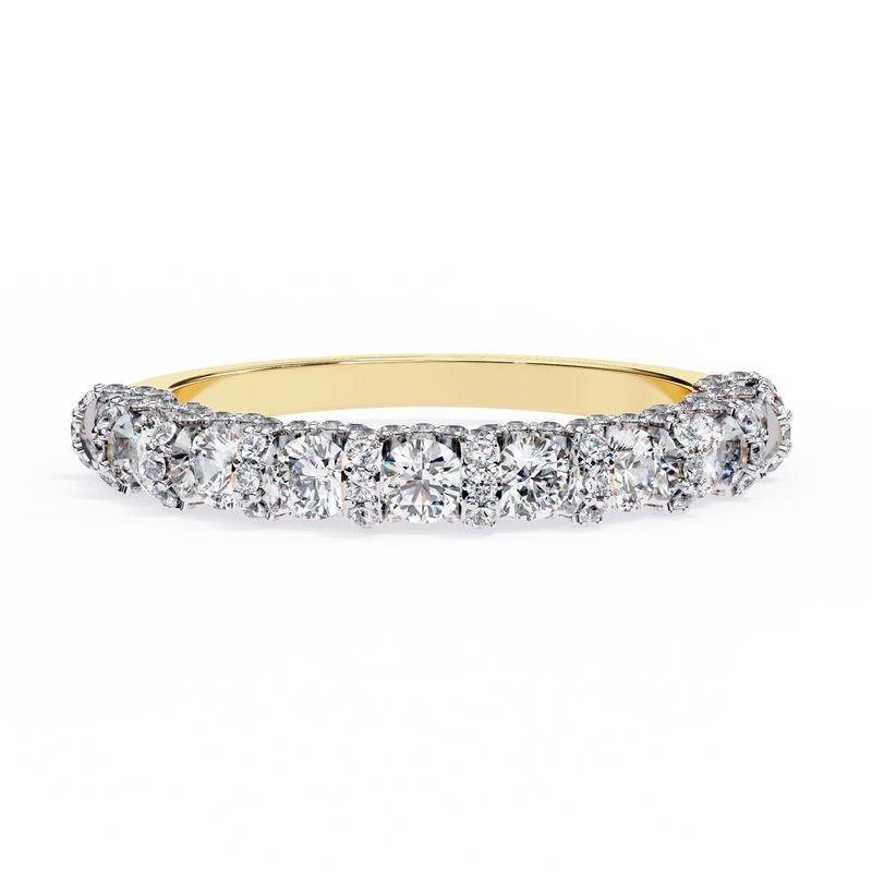 Capella stackable lab grown diamond ring in gold vermeil sterling silver, front view