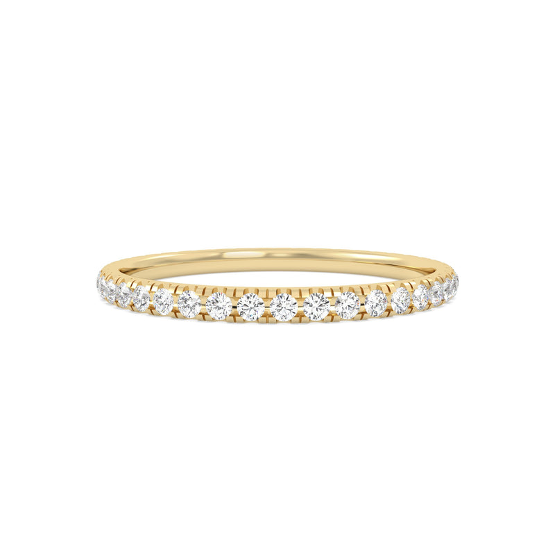 Lyra stackable lab grown diamond ring in gold vermeil sterling silver, front view