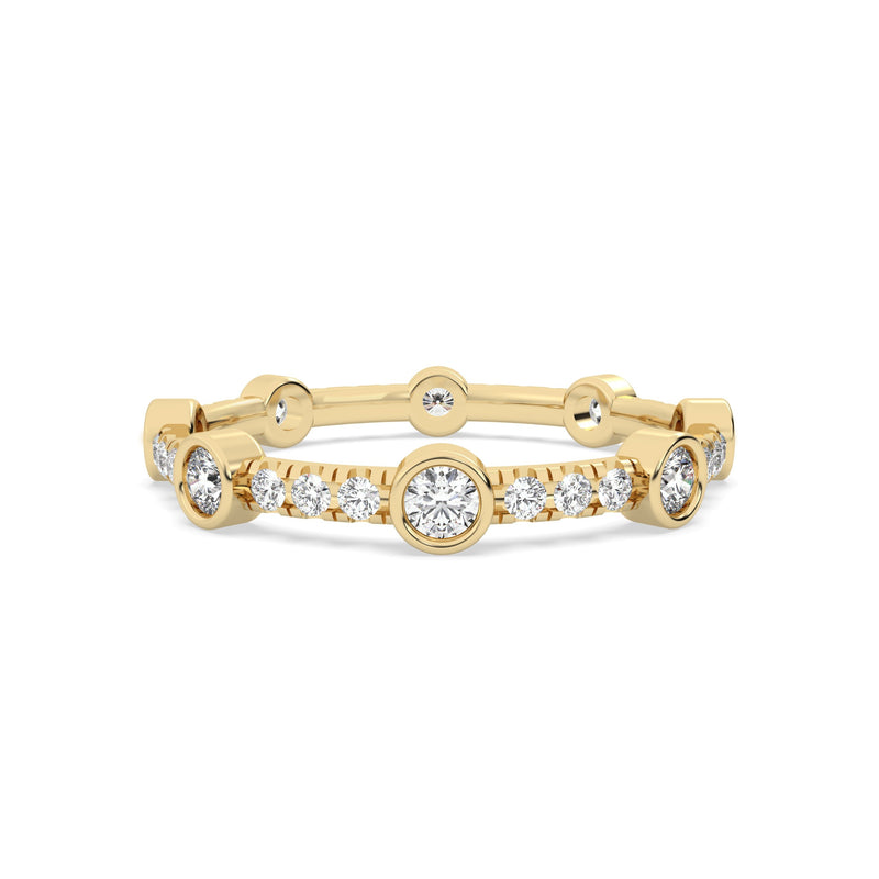 Vega stackable lab grown diamond ring in gold vermeil sterling silver, front view