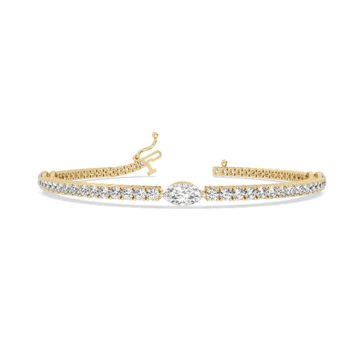 womens Classic Mini Round & Marquise Tennis Bracelet