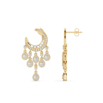 Shop Latest Diamond Earring Collections in Fancy & Ethnic Style with Jacket Piece earrings