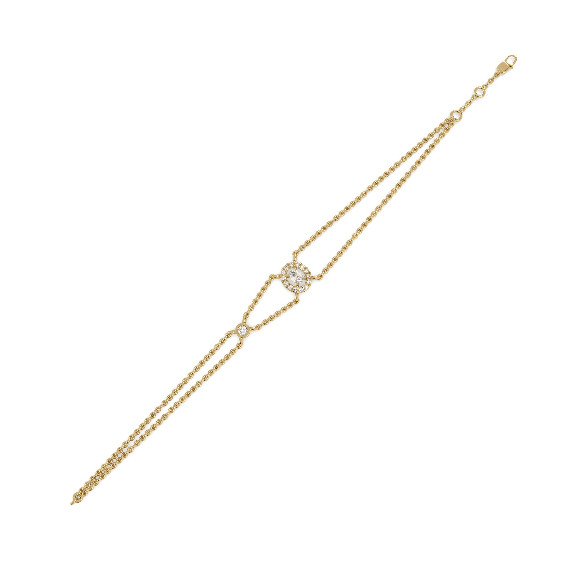 0.31 Ct. Oval Halo Bracelet in 18kt gold