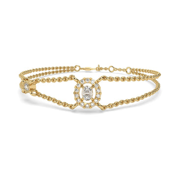 0.31 Ct. Oval Halo Bracelet in yellow gold