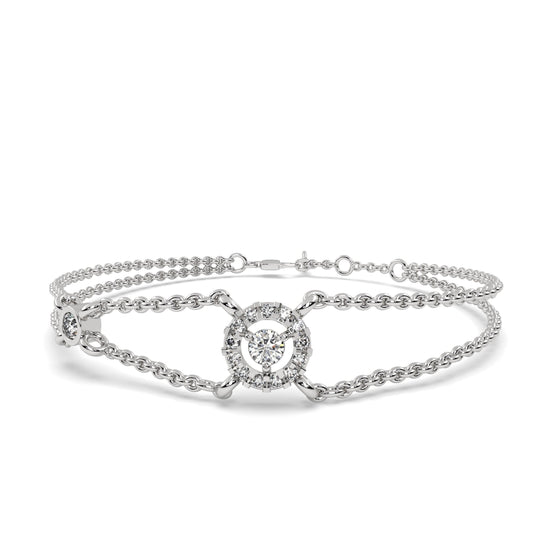 0.31 Ct. Round Halo Bracelet for women in white gold