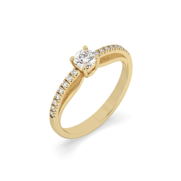 Shop 0.33 Ct Shimmering lab diamond Ring in yellow gold for women