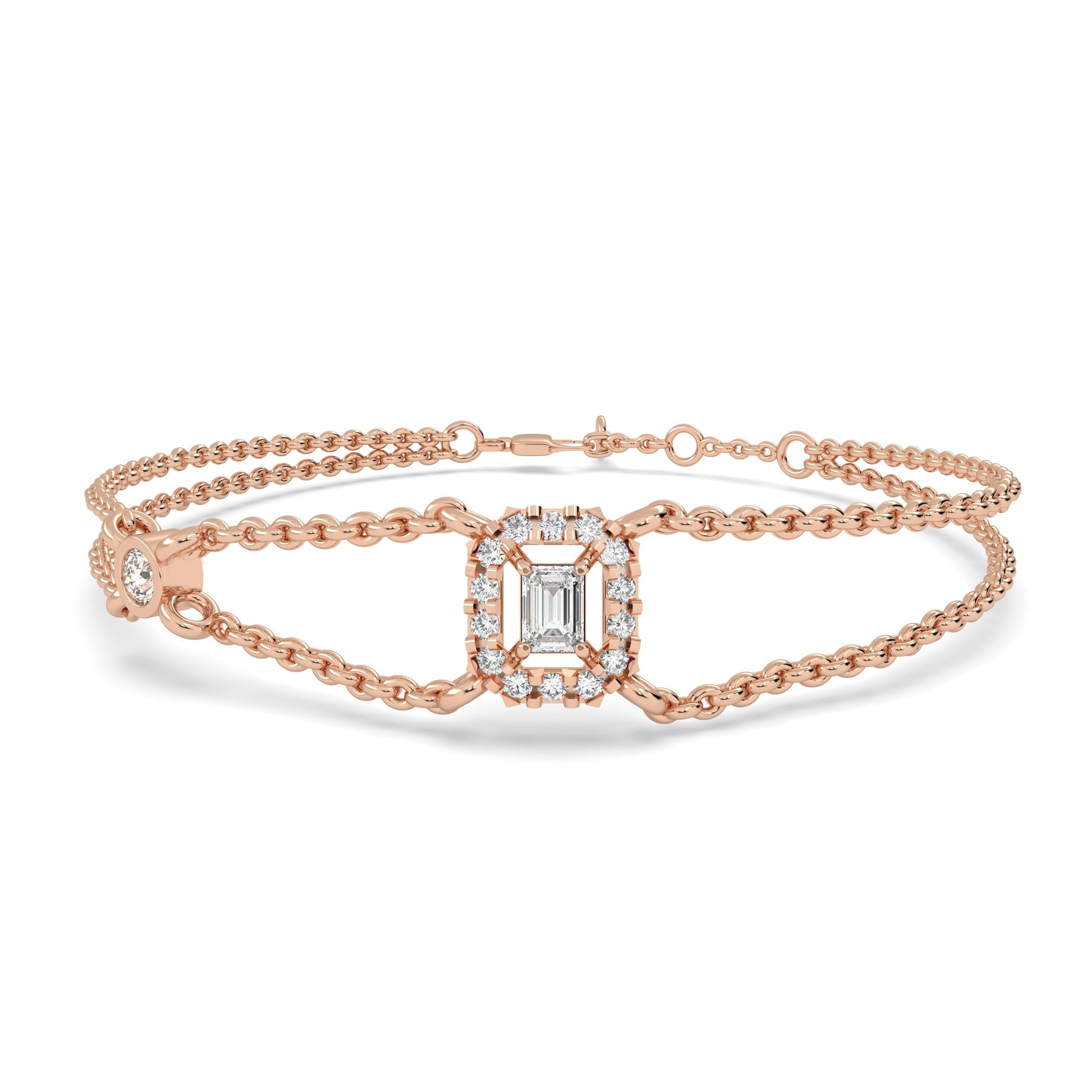 0.35 Ct Emerald Bracelet in diamond and gold 
