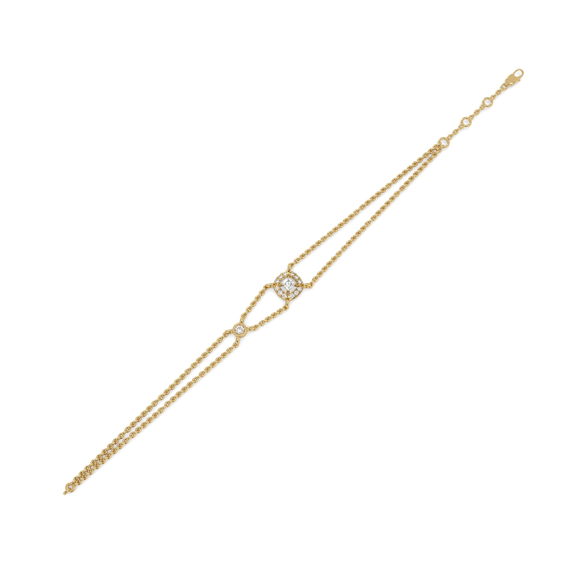 0.50 Ct Cushion Bracelet in 18 kt gold