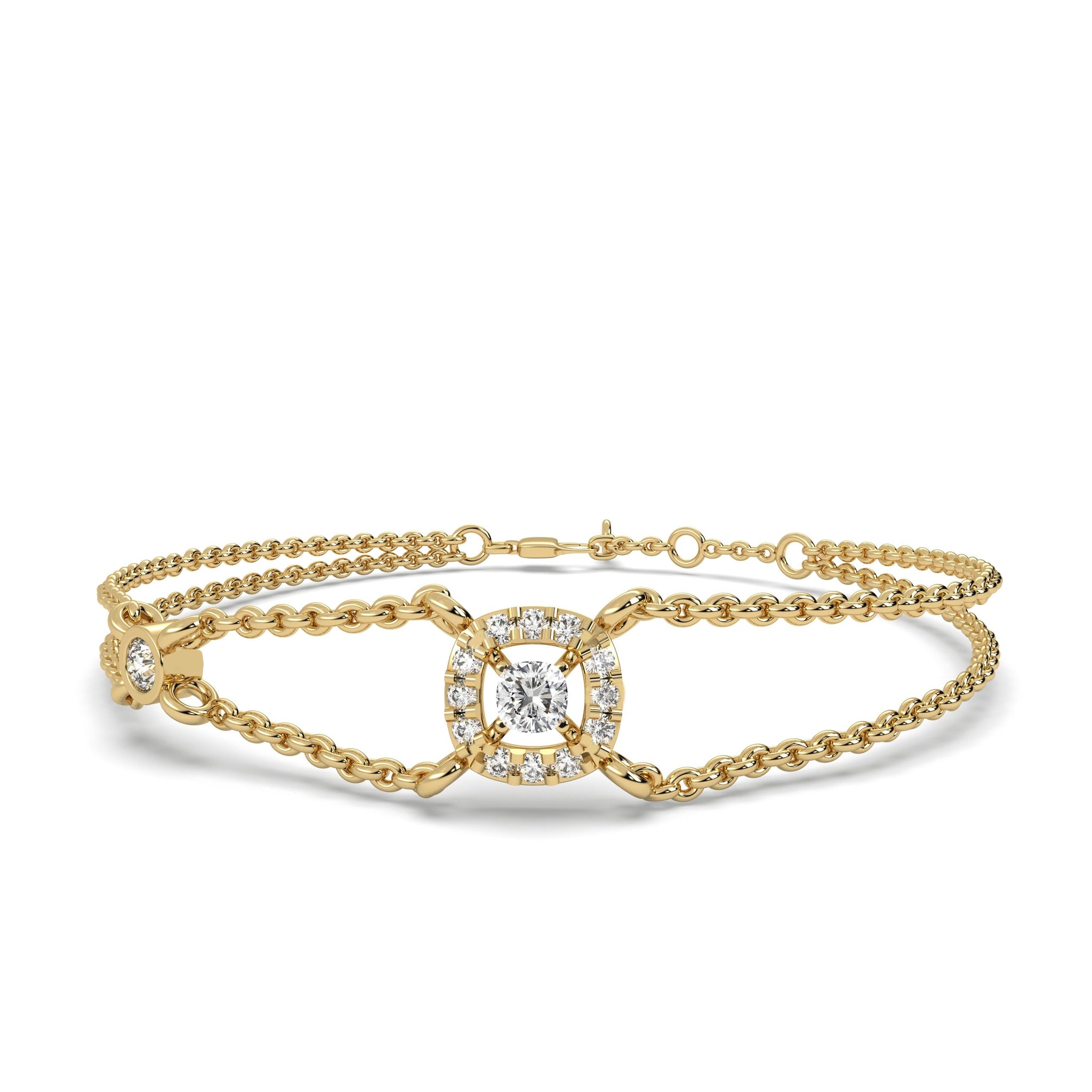 0.50 Ct Cushion Bracelet in yellow gold