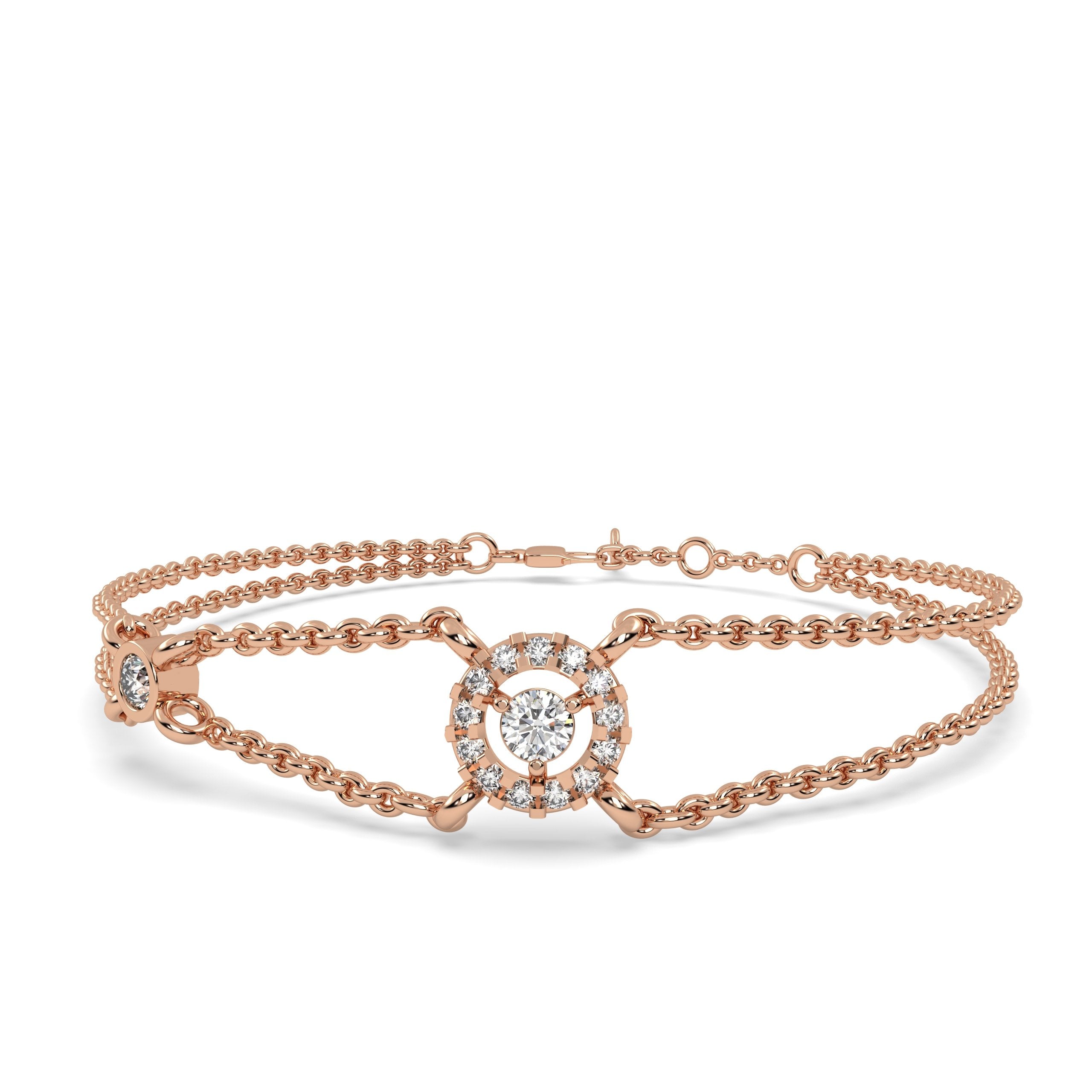 0.50 Ct Round Bracelet in lab grown diamonds and silver