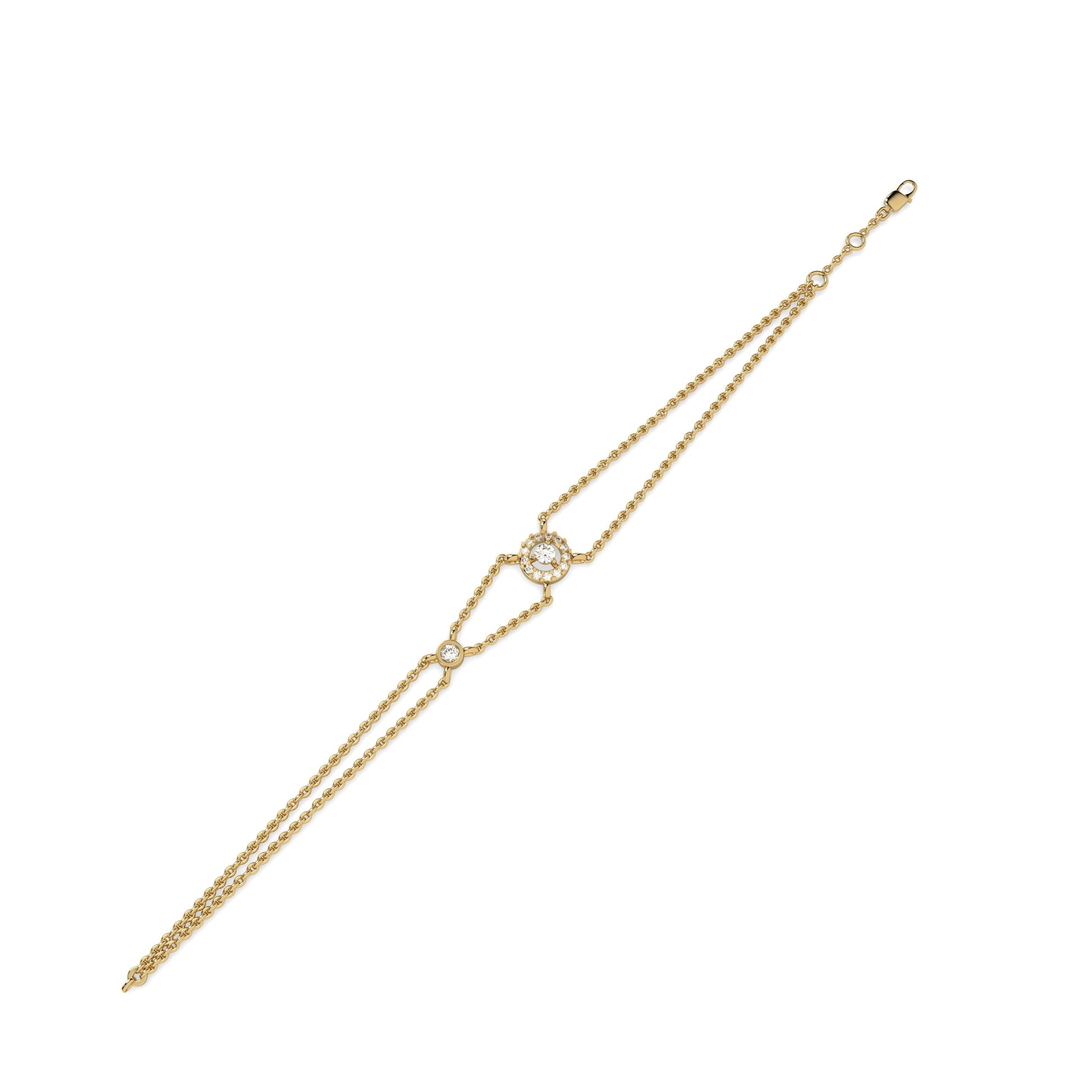 0.50 Ct Round Bracelet in lab grown diamonds and silver, gold