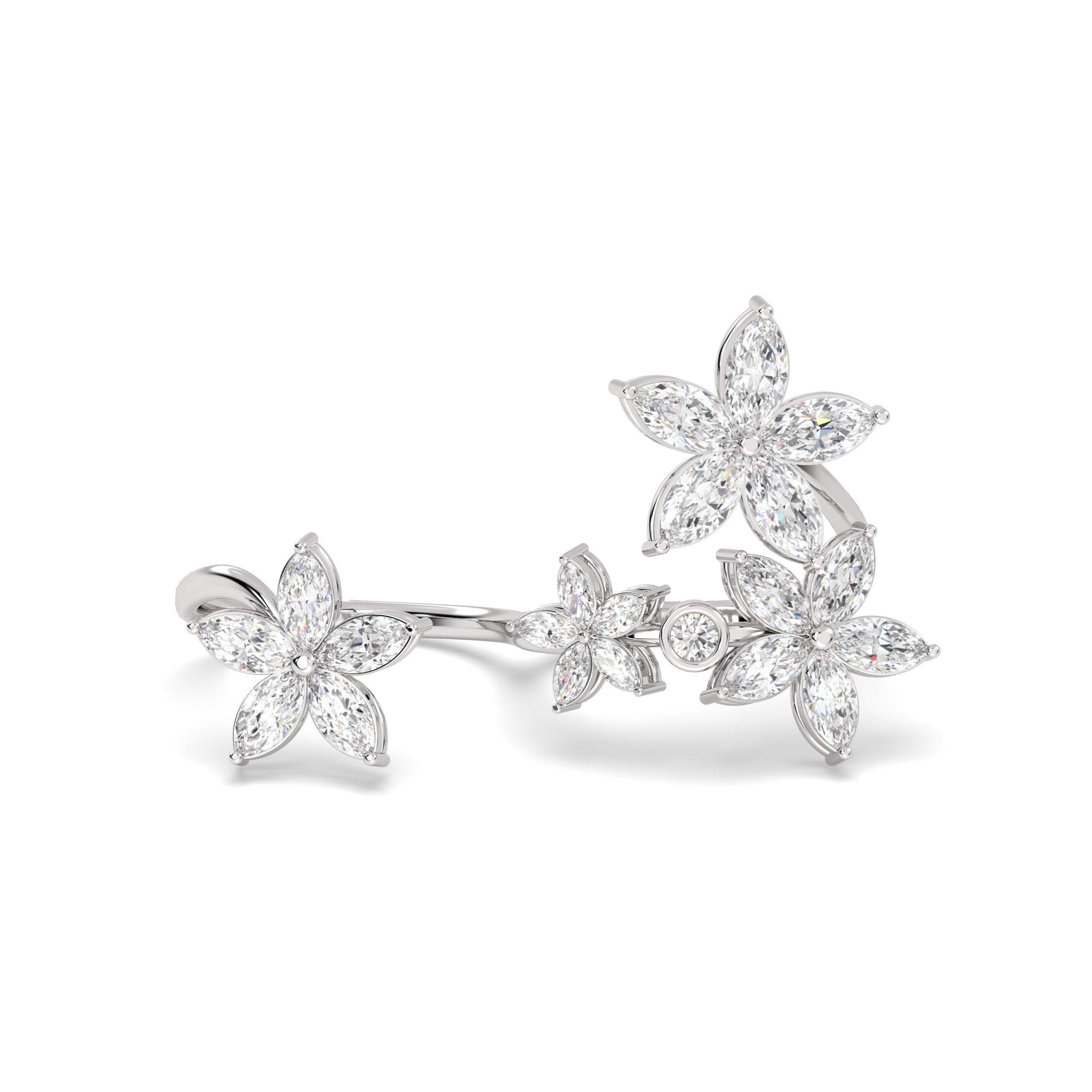 Floral Diamond Duo Ring