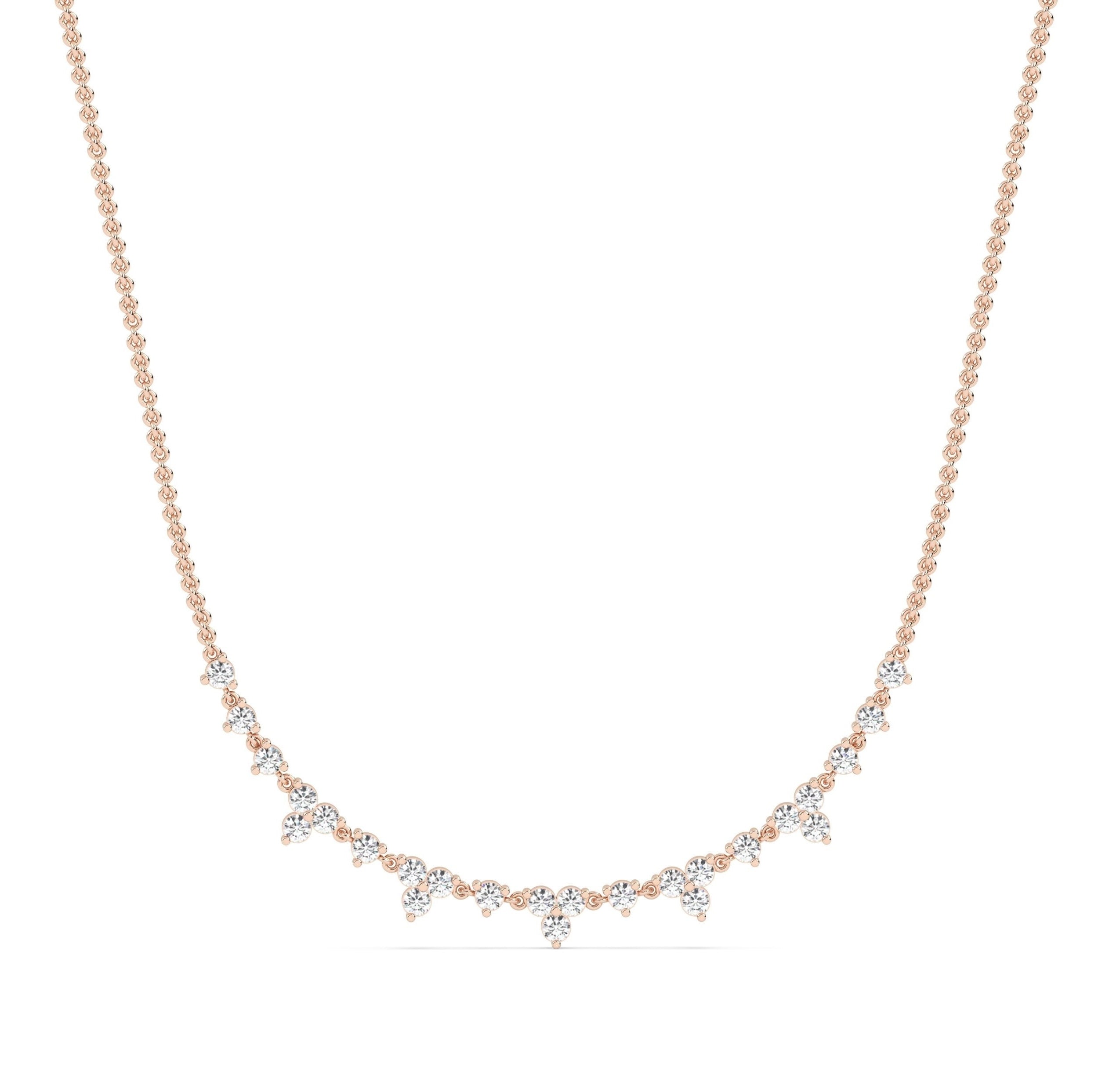 Round Multi gold Necklace in dailywear jewellery in lab grown diamonds