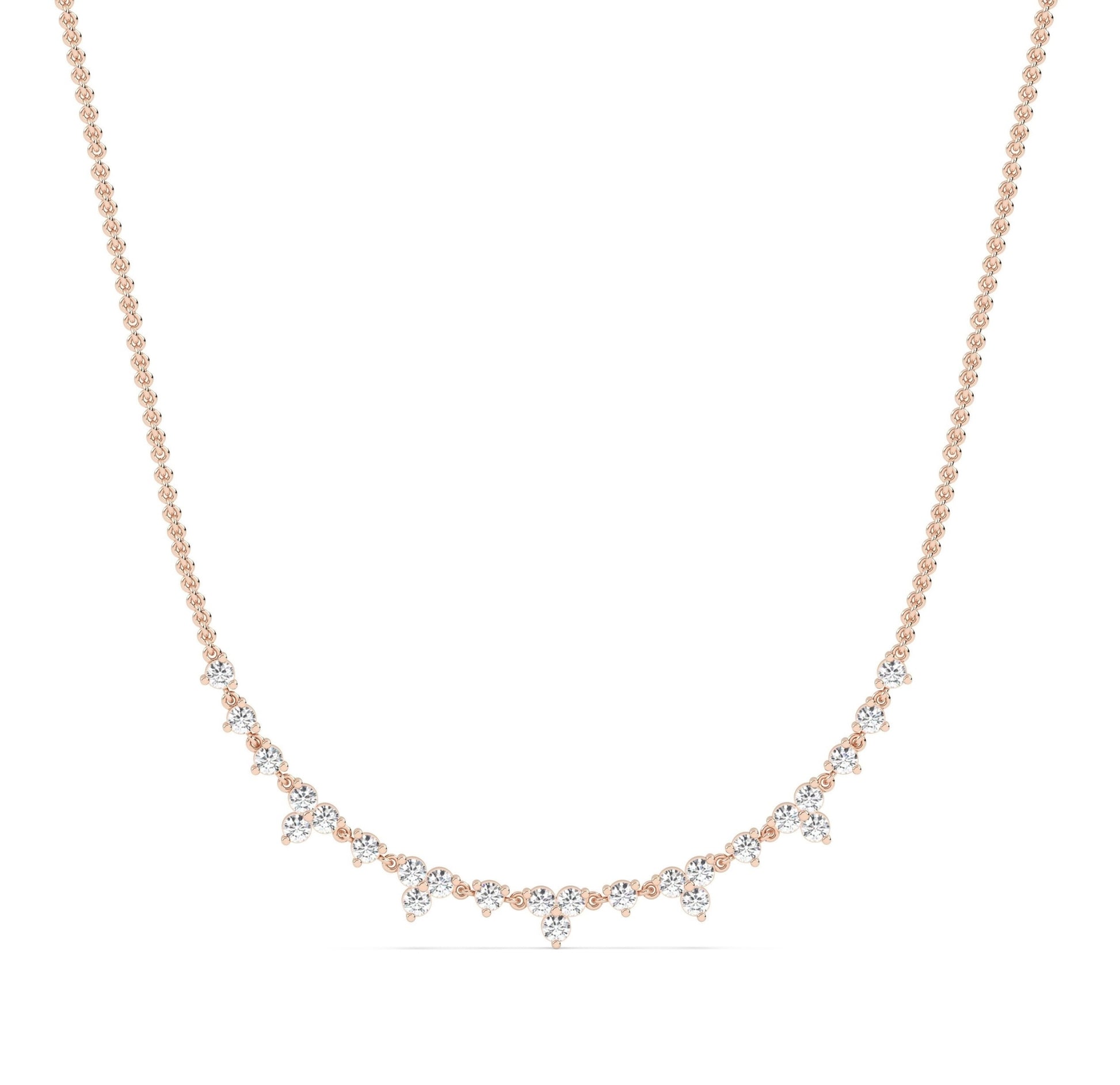 Round Multi gold Necklace in dailywear jewellery in lab grown diamonds