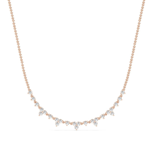 Round Multi gold Necklace in dailywear jewellery in lab grown diamonds