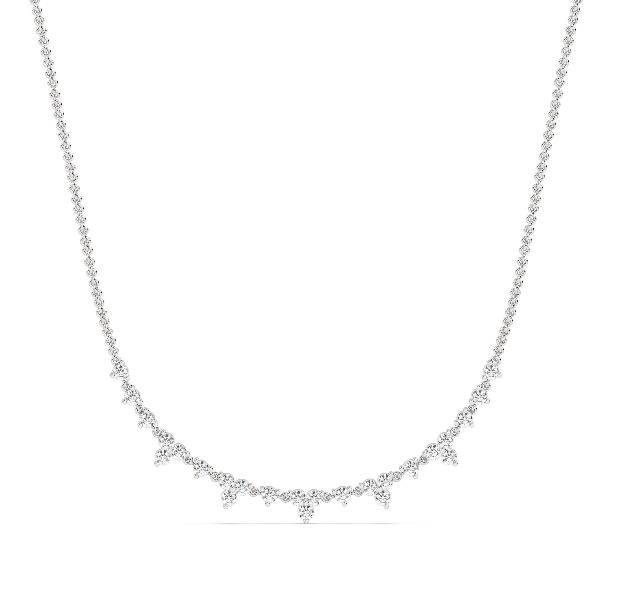 Round Multi gold Necklace in dailywear jewellery in lab grown diamonds