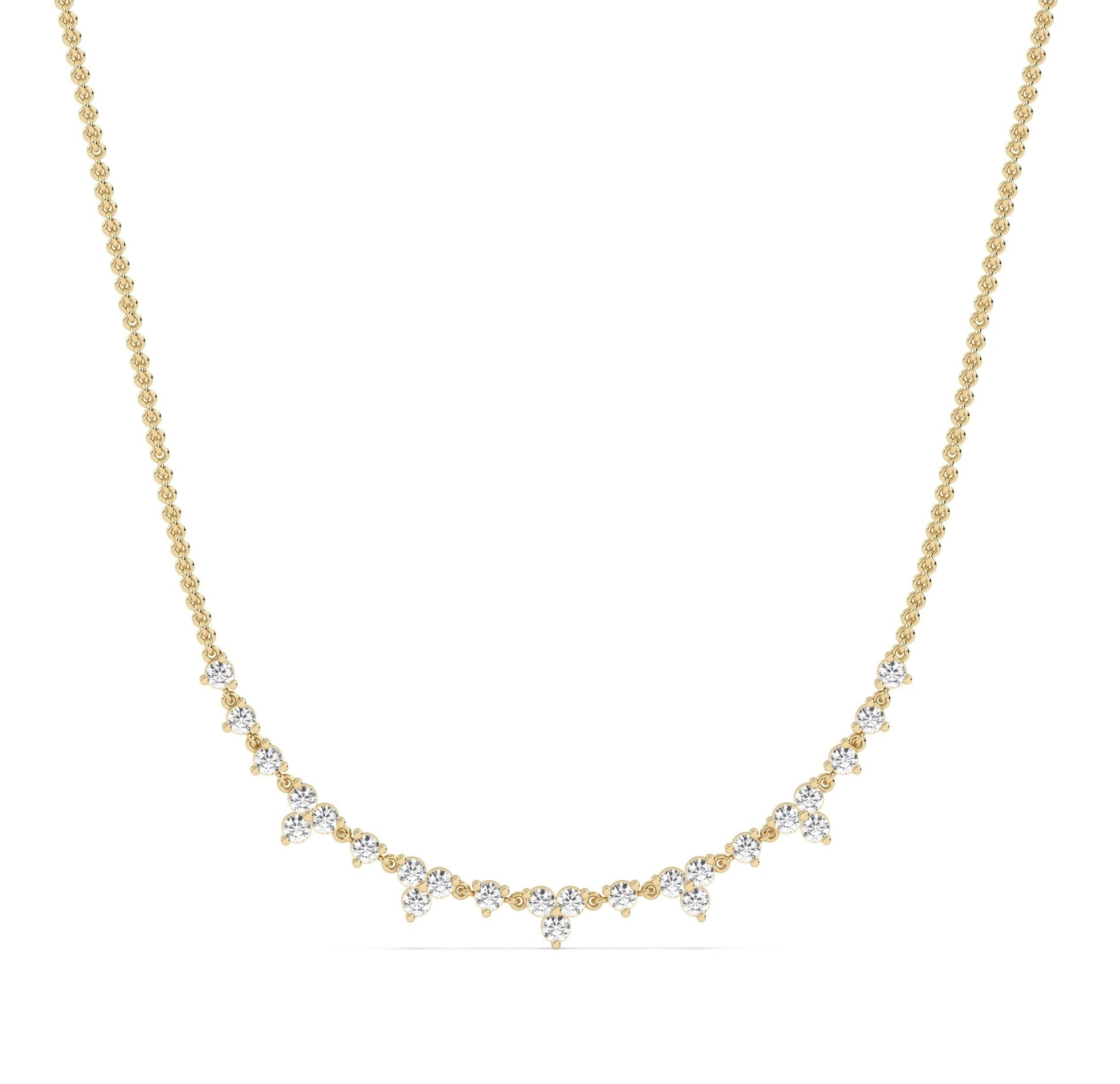 Round Multi gold Necklace in daily wear jewellery in lab grown diamonds