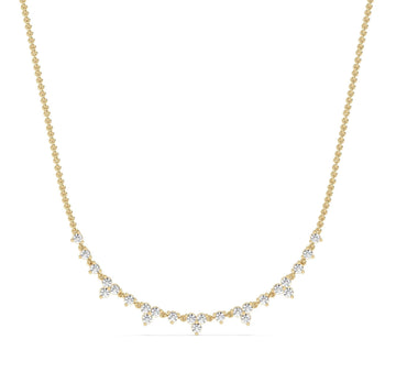 Round Multi gold Necklace in daily wear jewellery in lab grown diamonds