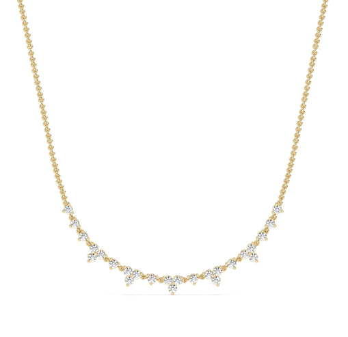 Round Multi gold Necklace in daily wear jewellery in lab grown diamonds