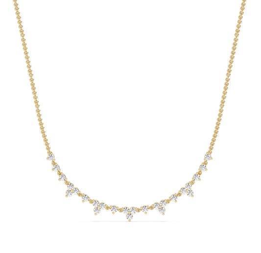 Round Multi gold Necklace in daily wear jewellery in lab grown diamonds