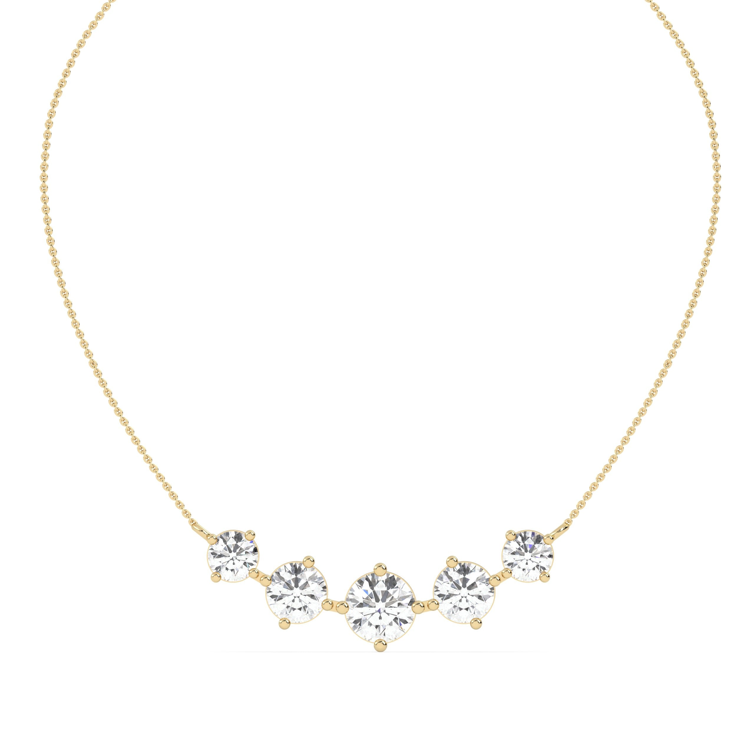 Round Station Lab Grown Diamond Necklace